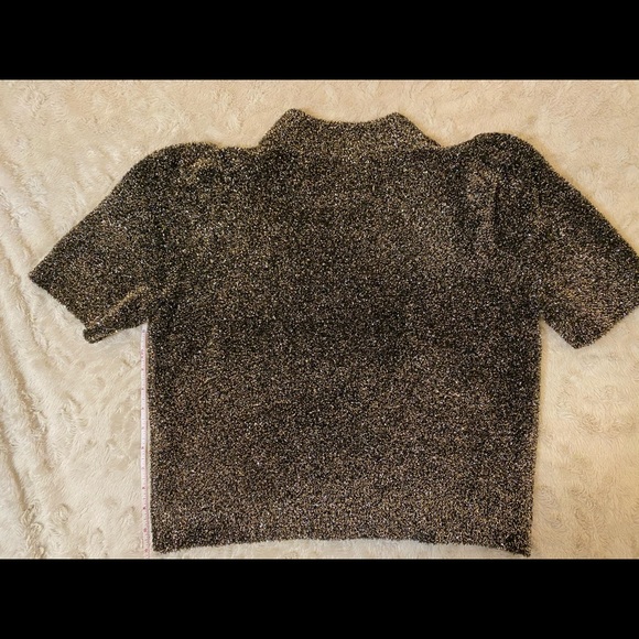 Kate Spade Metallic Textured Short Sleeve Sweater - Picture 3 of 8